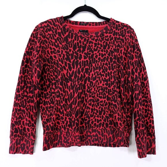 Mother The 3/4 Sleeve Koozie Sweatshirt Red Animal Print Radioactive Paws Small - Picture 2 of 15